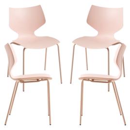 Presentes Miguel - Pack 4 Cadeiras Plecy - Rosa
