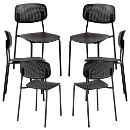 Presentes Miguel - Pack 6 Cadeiras Piki - Preto