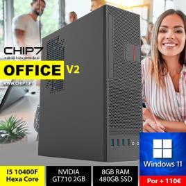 COMPUTADOR TRABALHO - I5 10400F / GT710 2GB / 8GB RAM / 480GB SSD - CHIP7 OFFICE SFF V2