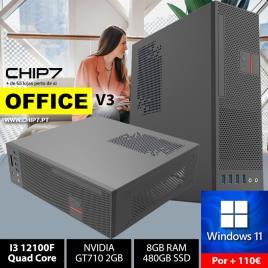 COMPUTADOR TRABALHO - I3 12100F / GT710 2GB / 8GB RAM / 480GB SSD - CHIP7 OFFICE SFF V3