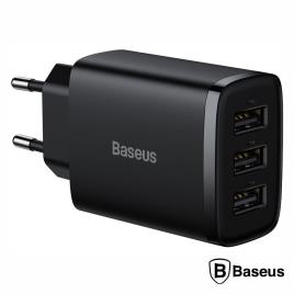 Alimentador Comutado 3 Usb-A 17W Preto - Baseus