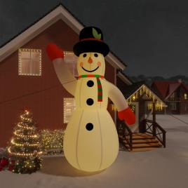 vidaXL Boneco de neve insuflável com luzes LED 620 cm