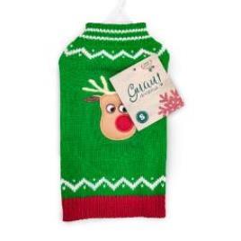 Guau Christmas Camisola Verde de Rena para cães