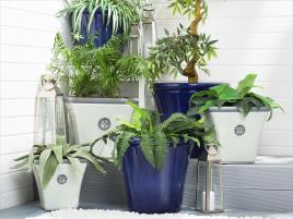Vaso decorativo para plantas ? 55 cm azul marinho KOKKINO