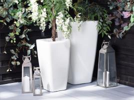 Conjunto de 2 vasos para plantas branco MODI