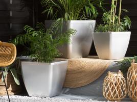 Vaso decorativo para plantas 42 x 42 x 41 cm prateado ASTRAS
