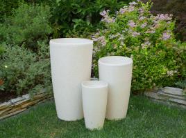 Vaso para plantas redondo 31 x 31 x 58 cm branco ABDERA