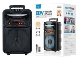 Coluna Wireless Portátil Com Luz Led Sf4007 ISER Preto