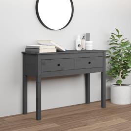 vidaXL Mesa consola 100x35x75 cm madeira de pinho maciça cinzento