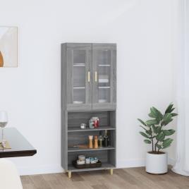 vidaXL Armário alto 69,5x34x180 cm derivados de madeira sonoma cinza