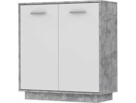 Móvel de Arrumação Madeira Cinzento Claro Branco .