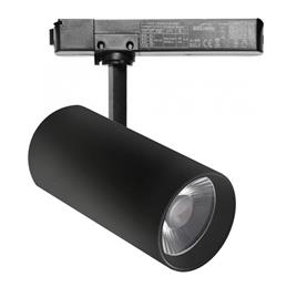 Foco led zoltar carril monofásico 34-40w cri<92 ugr13 preto branco neutro