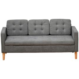 HOMCOM Sofá de 3 lugares acolchoado com 3 almofadas e apoios de braço Espaço de armazenamento Estilo moderno para sala de estar Quarto 166,5x62x82 cm cinza