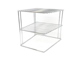 Organizador de Prateleiras para Armários de Prateleiras para Pratos de Canto 25X25X19Cm Prateado