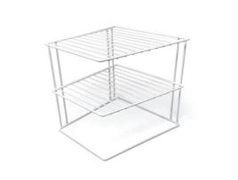 Organizador de Prateleiras para Armários de Prateleiras para Pratos de Canto 25X25X19Cm Branco