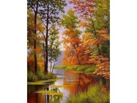 Tela FIGURED' ART Diamond Painting -  Lago No Outono  - Figured' Art Dp-508-Y (51x2,8x41 cm)