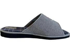 Pantufas AMOROS Cuadros Têxtil Homem (40 - Cinzento)