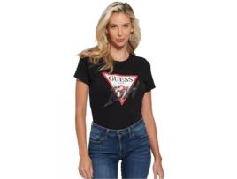 T-shirt GUESS JEANS Mulher Algodão Reciclado (S - Preto)