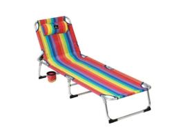 Ligstoel Textiline Multicolor 185 x 57 x 26 cm