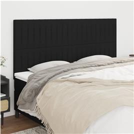 vidaXL Cabeceira de cama 4 pcs tecido 80x5x78/88 cm preto