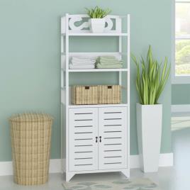 vidaXL Armário expositor 46x24x140 cm madeira paulownia maciça branco