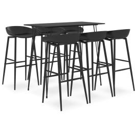 vidaXL 7 pcs conjunto de bar preto