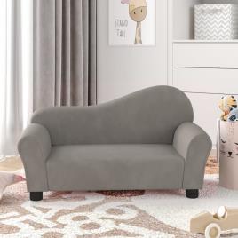 vidaXL Sofá infantil veludo cinzento-claro