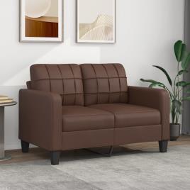 vidaXL Sofá de 2 lugares 140 cm couro artificial castanho