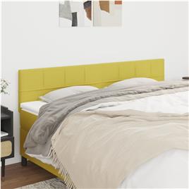 vidaXL Cabeceira de cama 2 pcs tecido 100x5x78/88 cm verde
