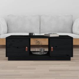 vidaXL Mesa de centro 100x50x35 cm madeira de pinho maciça preto