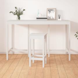 vidaXL Mesa de bar 180x80x110 cm madeira de pinho maciça branco