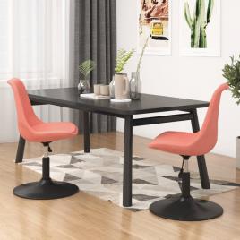 vidaXL Cadeiras de jantar giratórias 2 pcs veludo rosa
