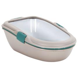 vidaXL Caixa de areia para gatos 69,5x47x26 cm PP castanho e branco