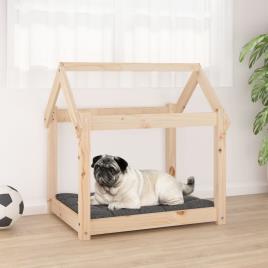 vidaXL Cama para cães 71x55x70 cm madeira de pinho maciça