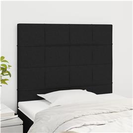 vidaXL Cabeceira de cama 2 pcs tecido 80x5x78/88 cm preto