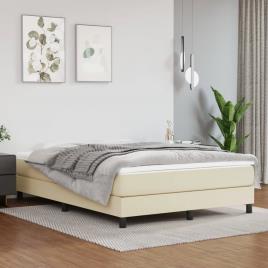 vidaXL Colchão de molas ensacadas 140x190x20 cm couro artificial creme