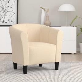 vidaXL Poltrona em tecido cor creme