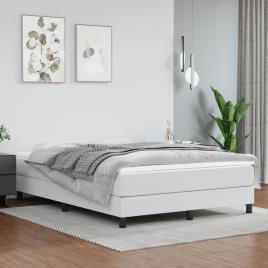 vidaXL Colchão de molas ensacadas 140x190x20cm couro artificial branco