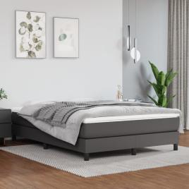 vidaXL Colchão de molas ensacadas 140x200x20 cm couro artificial cinza