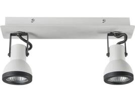 Candeeiro BELIANI de Teto 2 Luzes Metal Preto e Branco Baro