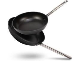 Conjunto 2 Frigideiras MASTER SWISS Antiaderentes (Preto - Ferro Fundido)