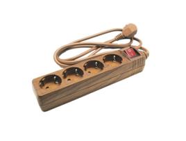 Base Iv T/T + Cable 3 X 1,5 Madera Con Interruptor