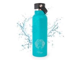 Garrafa Térmica RUNBOTT Zodíaco Virgem (0.6L - Azul Esmeralda - Cerâmica)