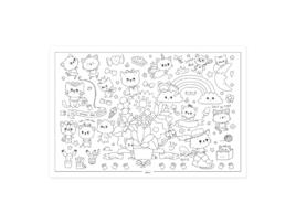 Jogo de Tabuleiro LABEL'TOUR CRÉATIONS Poster To Colour In Little Cats (3 Anos)