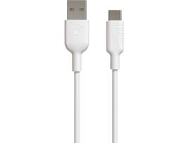 Cabo  Recycletek USB para USB-C 3A - 1.2m - Branco