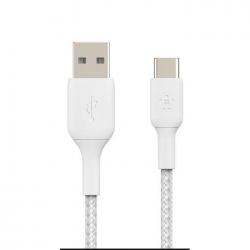 Cabo Trançado Belkin USB-C to USB-A 3M Branco
