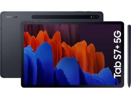 Tablet SAMSUNG Galaxy Tab S7+ (12.4'' - 128 GB - 6 GB RAM - Wi-Fi+5G - Preto)