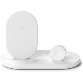  - Carregador Wireless  3 em 1 - Branco