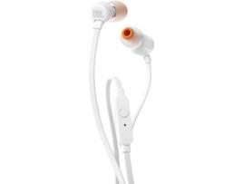 Auriculares Com fio JBL T 110 (In Ear - Microfone - Branco)