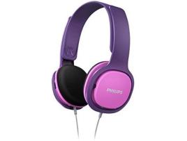 Auscultadores com Fio PHILIPS SHK2000PK/00 (On Ear - Microfone - Roxo)